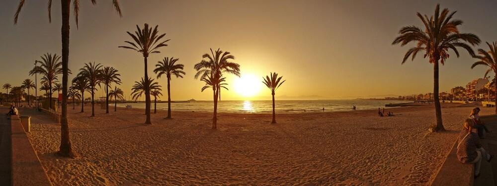 Sahara Nubia Gobi Hotell Ses Cadenes Exteriör bild Panorama of the beach at Torrevieji